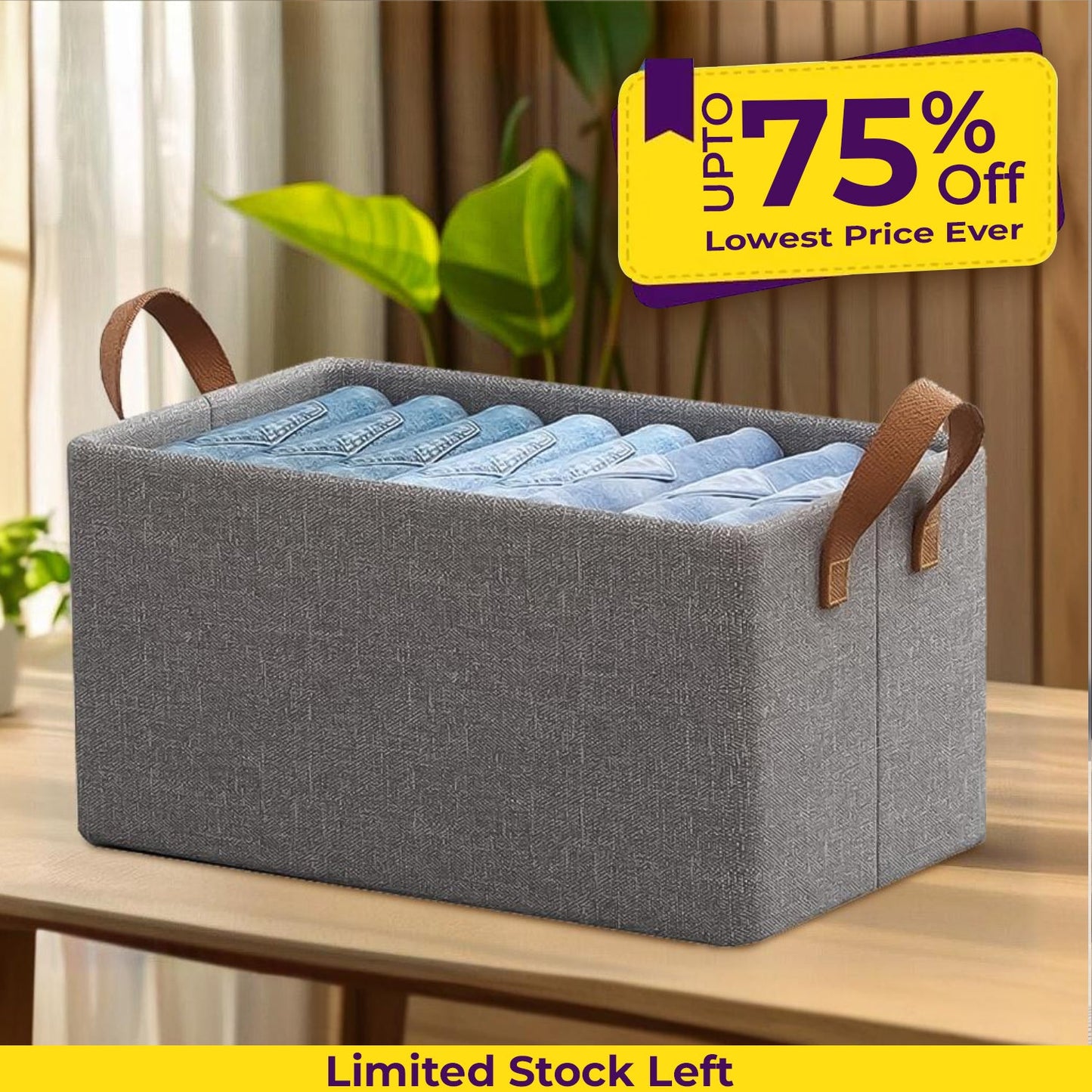 Foldable Wardrobe Organizer with Durable Handle