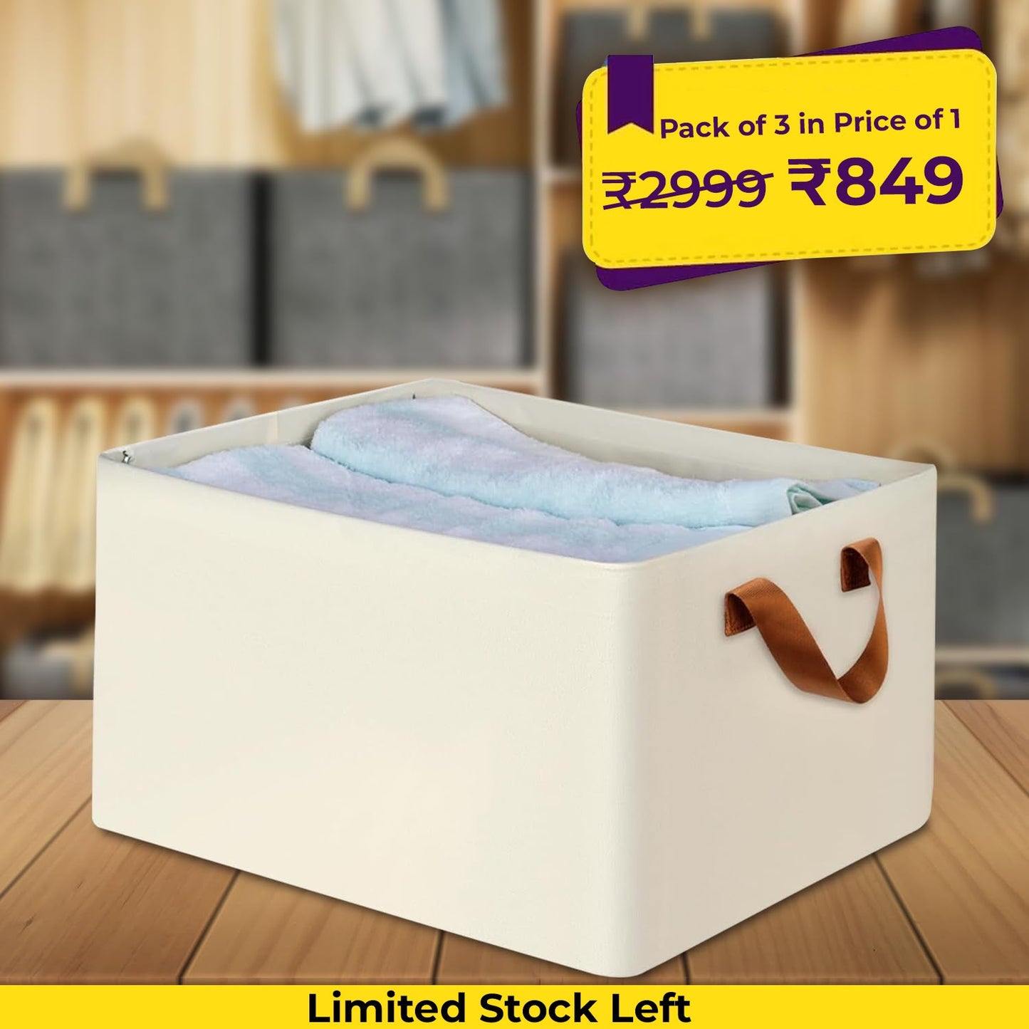 Foldable Wardrobe Organizer with Durable Handle
